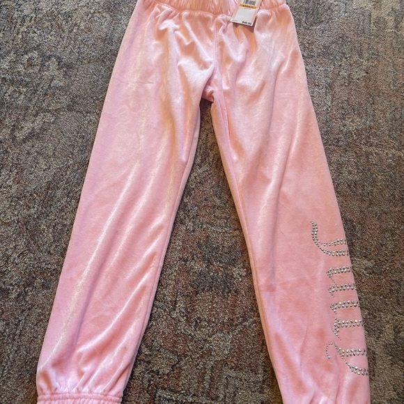 Kids Juicy Couture Pink Velour Pants size small (7) - Picture 1 of 2